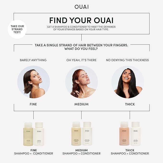 OUAI Thick Shampoo - Moisturizing Shampoo with Keratin, Marshmallow Root, Shea Butter, Avocado Oil for Thick Hair - Strengthens & Hydrates Strands - Paraben, Phthalate & Sulfate Free (10 Fl Oz)