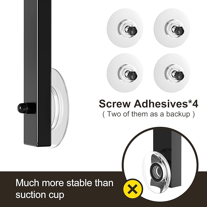 Orimade Adjustable Anti-slip Shower Caddy over Head, Rustproof Bathroom Hanging Shower Organizer with 2 Hooks for Razor, No Drilling Shower Shelves Storage Rack 2 Tier, Black