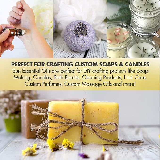 Sun Essentials Oils - 4 oz Eucalyptus Essential Oil with Dropper for Diffuser, Skin, Aromatherapy Massage, Humidifier, Scent for Candle, Lotion & Soap Making at Home, Fragrance for Room