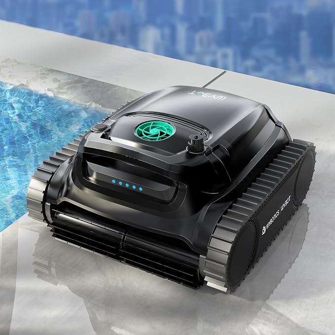 WYBOT M1 Robotic Pool Vacuum Cleaner, 7 Modes & 6 Paths, Dual Filtration, App Control, 120W Brushless Motor, 10,000mAh Battery, 300mins Runtime, Covers 4,305 Sq.Ft, Black&Green