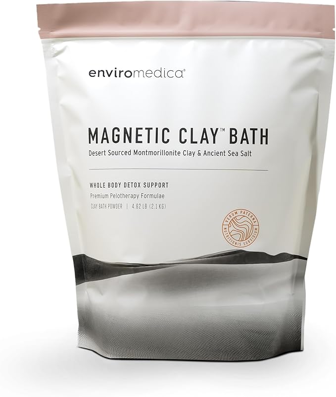 Enviromedica Magnetic Bentonite Clay Bath - Sodium & Calcium Bentonite Clay Bath Soak Powder with Himalayan Salt, Rejuvenating and Cleansing Body, Foot or Clay Mask for Face, 500g