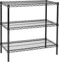 Omega 18" Deep x 48" Wide x 74" High 3 Tier Black Starter Shelving Unit