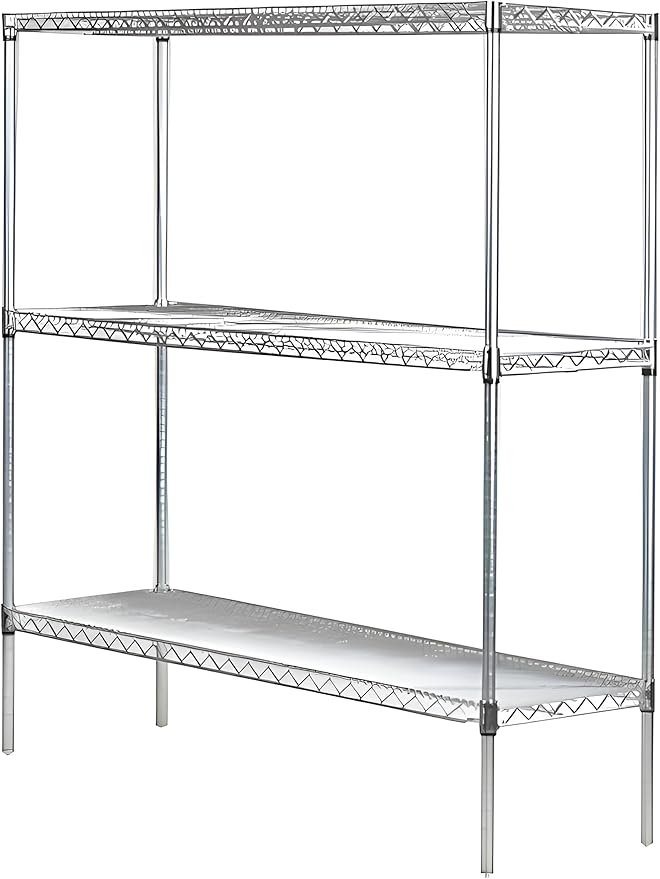 Omega 24" Deep x 30" Wide x 36" High 3 Tier Chrome Starter Shelving Unit