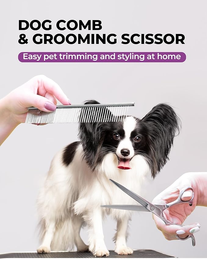 Dog Brush for Shedding Grooming,6 Pack Long-Pin Brush Set for Long Haired Dog Cat Goldendoodles Poodles Doodles Purple