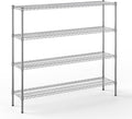 14" Deep x 60" Wide x 54" Height Wire Shelving Kit | 4-Tier | NSF Commercial Storage Rack Unit