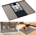 URMONA Waterproof Silicone Under Sink Mat 25'' x 22'' Shelf Liner for Kitchen and Bathroom, Cabinet and Counter Protector, Storage and Organizers, Litter Mat, Pet Cat Puppy Essentials(Beige)