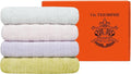 Vie Triomphe Facial Towels Washcloth (Green+Pink+Purple+Blue) Luxury Hand Towels for Bathroom,100% Cotton Quick Dry Absorbent Soft Hand Towel Set 13.38 * 31.49 Inch Wash Clothes