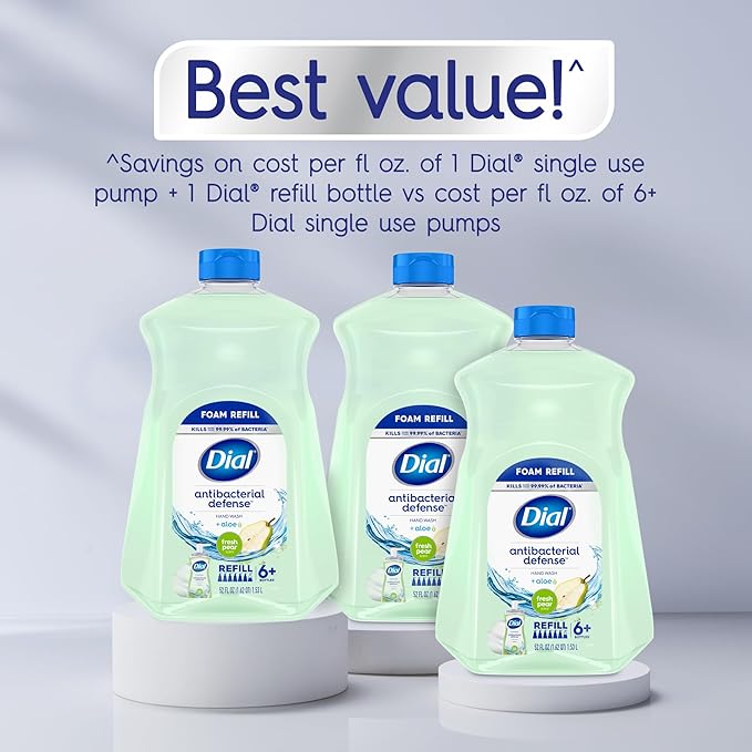 Dial Antibacterial Foaming Hand Soap Refill, Fresh Pear, 52 fl oz