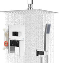 Ceiling Mount Shower Faucet Set Square Showerhead Bathroom Rainfall Shower System Stainless Steel Shower Trim Kit 10 Inches (Chrome)