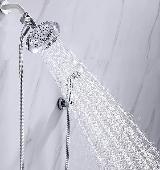 G-Promise Dog Shower Sprayer Attachment for Fast and Clean Pet Showering, Multifunctional Shower, Metal Diverter, 100 Inch Extra Long Hose, No Drill Hook, Dog Washing-Bathroom (Chrome)