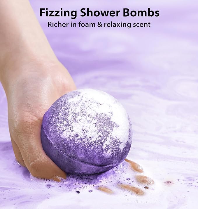 Arnica Bubble Bath Bombs Lavender Bergamot Essential Oils Luxurious Mega Foaming Bath Bombs for Dry Skin Nourishment Moisturizing Blissful Bath Gift