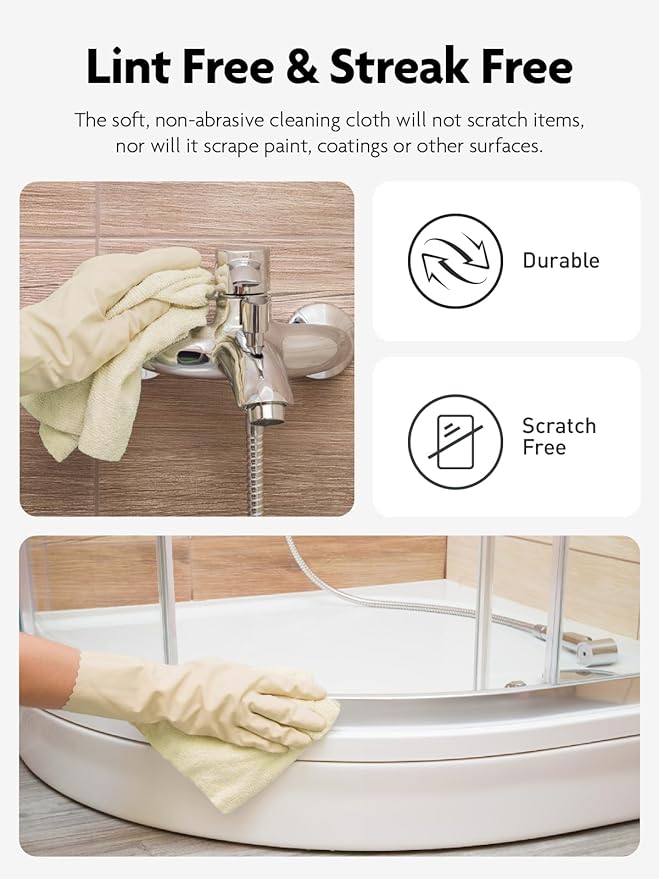 Fantasticlean Microfiber Cleaning Cloth Roll -40 Pack, Tear Away Microfiber Towels, 12" x 12", Reusable, Washable, Scratch Free, Ultra Absorbent Dishcloth for Car, Home Supplies, Pet, Kitchen (Beige)