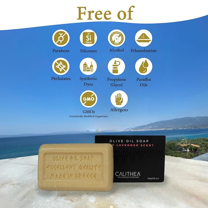 Calithea 3 Pack Soap Bars: Olive Oil Lavender Soap