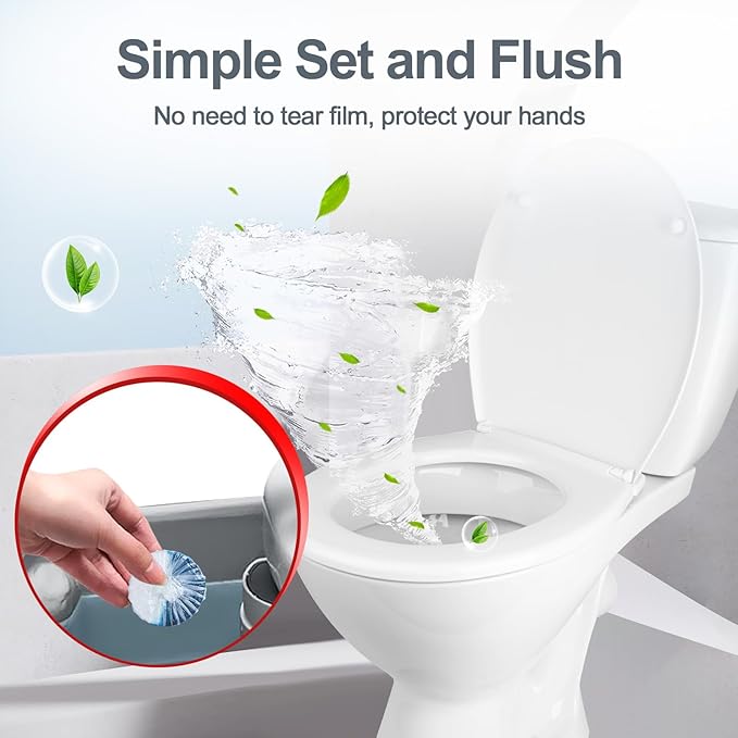 KIISIISO Ultra Clean Toilet Tablets White & Blue-60 PACK, Toilet Bowl Cleaners for Deodorizing & Descaling, Long-Lasting Toilet Bowl Cleaner with Sustained-Release Technology for Stubborn Stains