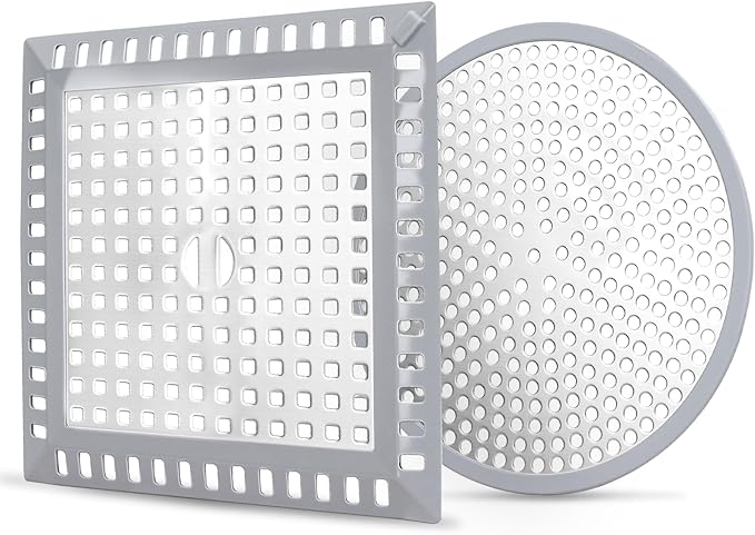 Makerfire 2PCS Shower Drain Hair Catcher, 4.72'', Flat Shower Drain Cover/Filter, Bathroom/Kitchen Sink Drain Strainer, Stainless Steel and Silicone