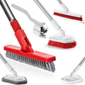Fox Trot Ultimate Cleaning Duo: Grout Brush with Long Handle & Shower Scrubber Brush Set