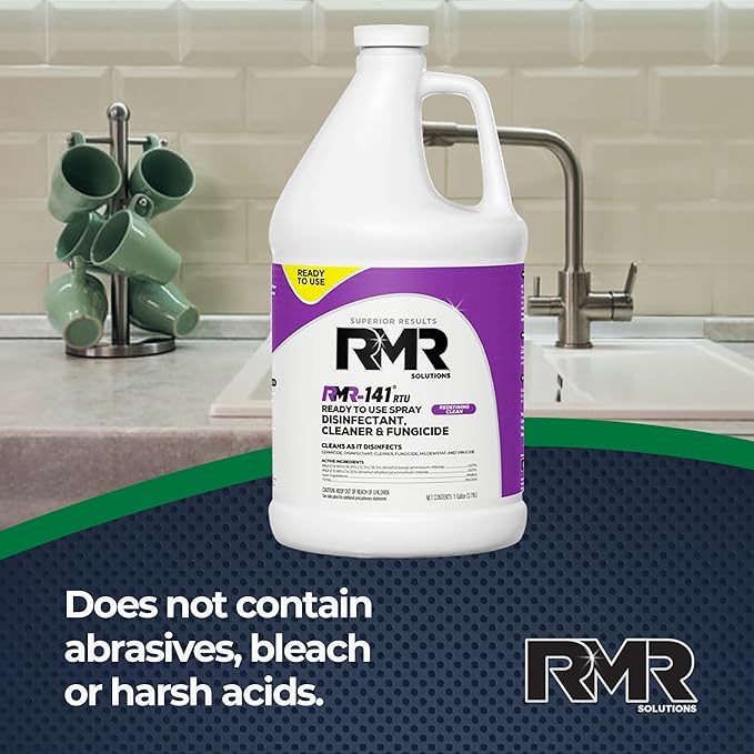 RMR-141 EPA Registered Mold and Mildew Killer, Eliminates Odors, Removes Mold, Mildew, Bacteria, and Viruses, 1 Gallon Bottle