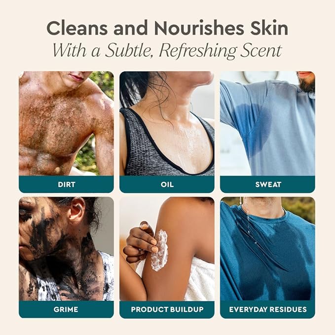 Puracy Body Wash Refill, Natural Body Wash, 98.6% Pure Plant Ingredients, Moisturizing Shower Gel for Women Men Kids, Body Soap for Dry Sensitive Skin Gently Scented with Citrus & Sea Salt, 48 Oz