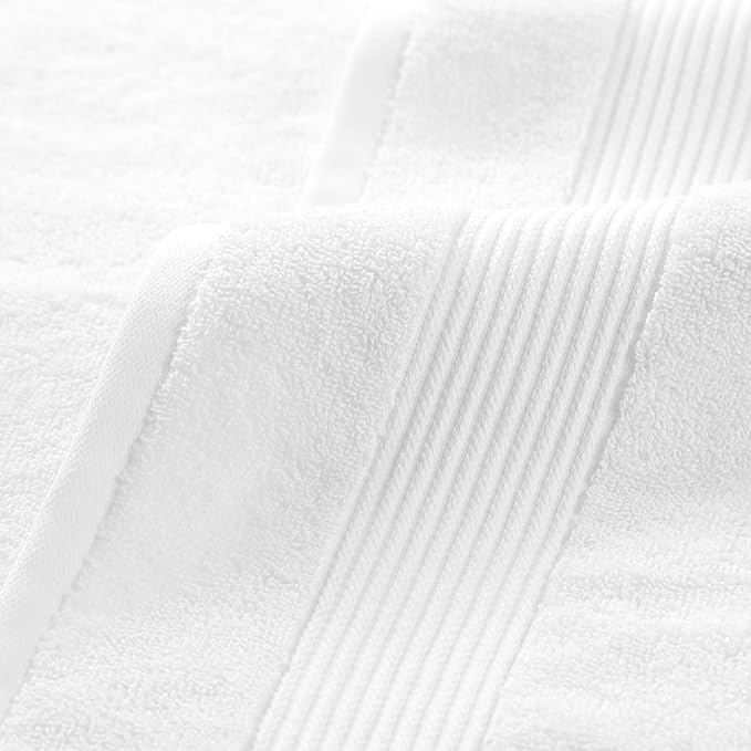 Arkwright Bath Towels Set of 6 - Super Soft 100% Cotton, 600 GSM Quick Dry & Absorbent, Luxury Bathroom Essentials with 2 Shower Towels, 2 Hand Towels and 2 Washcloths, Dove White