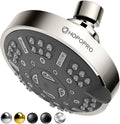 HOPOPRO Upgraded 9 Settings High Pressure Shower Head, NBC News Recommended Brand Fixed Showerhead Bathroom Showerhead Multi-functional Rainfall Showerhead for Low Water Flow (Brushed Nickel)