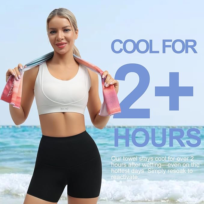Cooling Towel, Ice Towel for Neck, Soft Microfiber Chilly Towel Stay Cool for Sports, Yoga, Running, Gym, Workout, Biking, Camping & Outdoor Activities 40"x12"