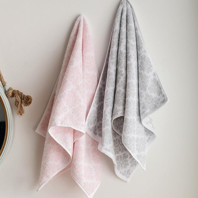 Vie Triomphe Facial Towels Washcloth (2 Pieces Love Letter Face Towel) Hand Towels Bathroom Decor 13x29 Inch Cotton Soft Absorbent Spring Summer Decorative Hand Towels for Bathroom Kitchen