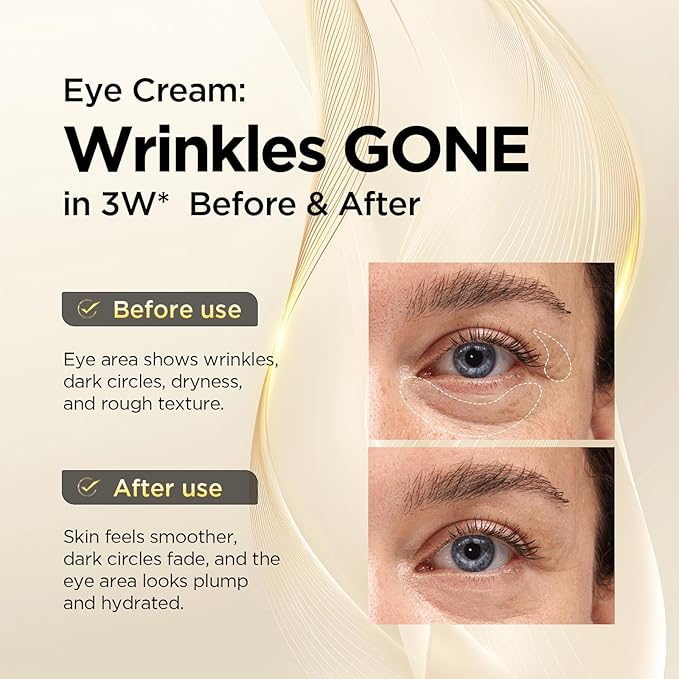 ASAMO Retinol Eye Cream – Retinol and Peptides for Fine Lines, Puffiness, and Under-Eye Shadows, Anti Aging, Eye Care Daily Wrinkle Cream,1.06 fl.oz