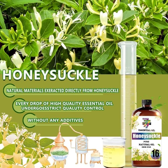 Honeysuckle Essential Oil (16 oz / 480 ml) – Honeysuckle Oils for diffusers, humidifiers, Home Baths, Cleaning Products, Yoga, DIY Soaps and DIY Scented Candles