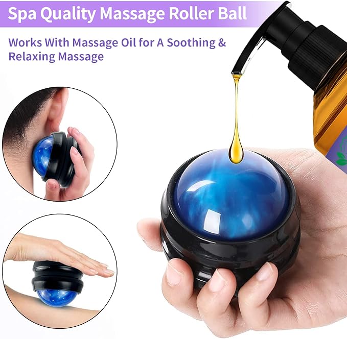 3 Pack Massage Oil for Massage Therapy,Sore Muscle Arnica Oil & Relaxing Lavender Oil & Ginger Oil Lymphatic Drainage & Massage Ball,Spa Massage Christmas Gifts for Men,Stocking Stuffers for Women