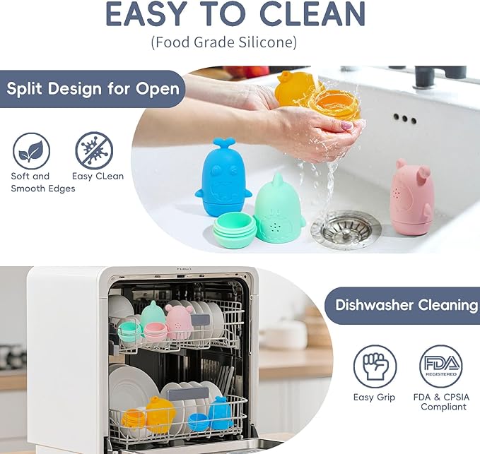 Baby Bath Toys for Toddlers, 15 PCS Mold Free Bathtub Water Play Toys with Rainbow Color Floating Boats Spoons and Silicone Sensory Bath Toys, Water Table & Pool Toys for Babies and Toddlers