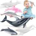 6PCS 5" Realistic Dolphin Figurines Toy for Toddlers, Ocean Animal Bath Toys for Kids, Dolphin Cake Toppers & Birthday Party Favors & Gifts for Boys & Girls