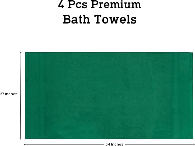 Casa Lino Multicolor II Bath Towels Set of 4 (54" x 27") - Large Bathroom Towel Set - 100% Cotton Towels for Bathroom - Highly Absorbent & Quick Dry Bath Towel Multipack - New Apartment Essentials