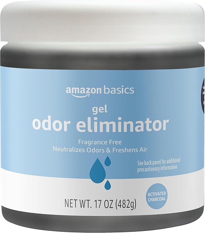 Amazon Basics Gel Odor Eliminator, Activated Charcoal, Fragrance Free, 17 Oz, Pack of 1