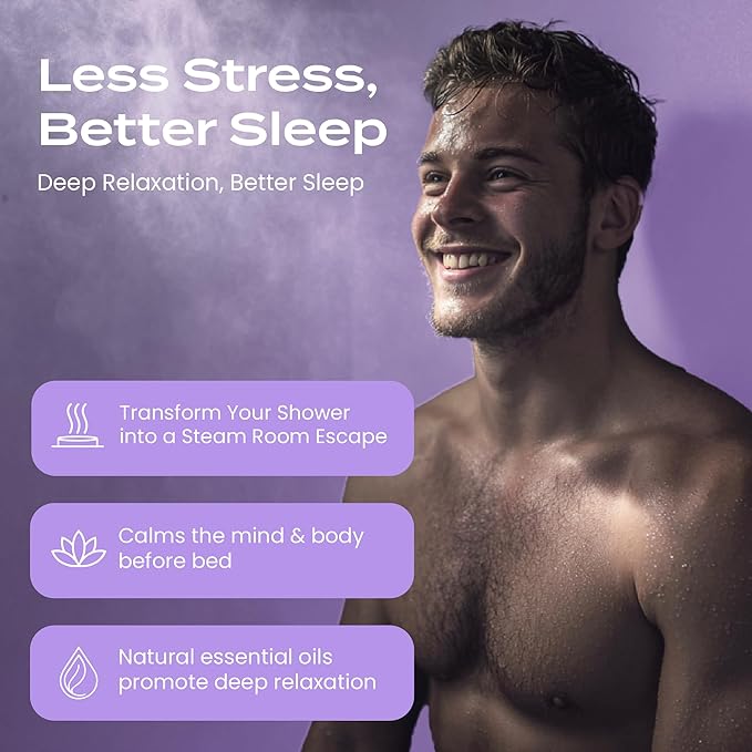 Body Restore Shower Steamers Aromatherapy 15 Pack - Christmas Stocking Stuffers, Birthday Gifts for Women, White Elephant, Relaxation, Self Care for Men - Lavender