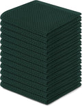 Homaxy 100% Cotton Waffle Weave Kitchen Dish Cloths, Ultra Soft Absorbent Quick Drying Dish Towels, 12 x 12 Inches, 12-Pack, Blackish Green