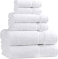 Superior Egyptian Cotton 6-Piece Towel Set, Bathroom Essentials, Towels For Bathroom, Apartment, Airbnb, Guest Bath, Face, Hand, Bath Towels, Washcloths, Absorbent, Fast Drying, White
