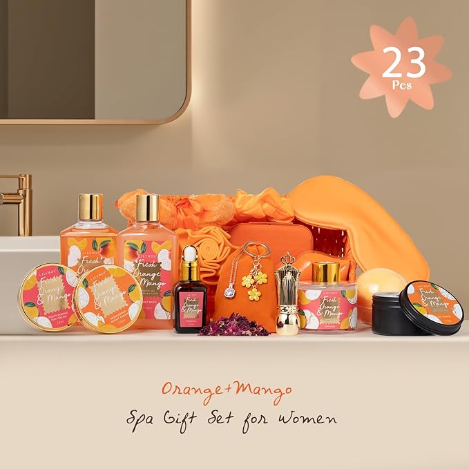 Christmas Gifts for Women Gift- 23-Piece Bath & Body Gift Basket Set for Women, Bath Gift Set, Spa Gift Baskets | Mothers Day Gifts for Mom, Valentine's, Birthday Gifts, All Occasion Present for Her