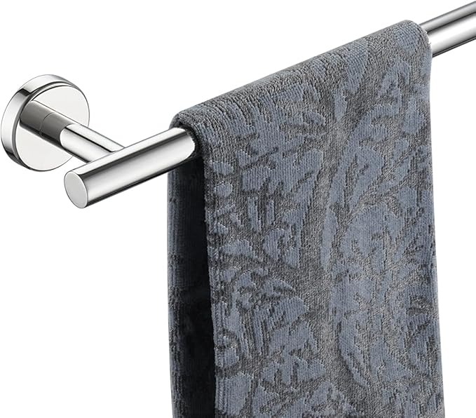 JQK Chrome Bath Towel Bar, 30 Inch 304 Stainless Steel Thicken 0.8mm Towel Rack Bathroom, Towel Holder Polished Finished Wall Mount, Useable Length 27 Inch, TB110L27-CH