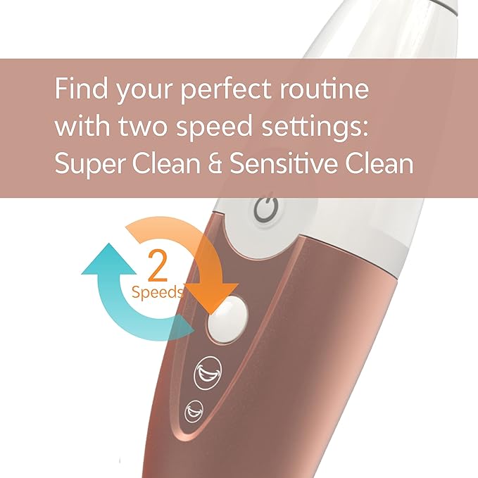 Tao Clean UV Sanitizing Sonic Toothbrush and Cleaning Station, Electric Toothbrush, Dual Speed Setting, Rose Gold