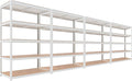 HOMEDANT House 5 Tier Laminated Metal Shelving Unit Adjustable Storage Utility Rack Heavy Duty Shelves Organization Multipurpose Shelf Kitchen Garage Pantry Closet (4, (XL Deep) 48.1" W, White)