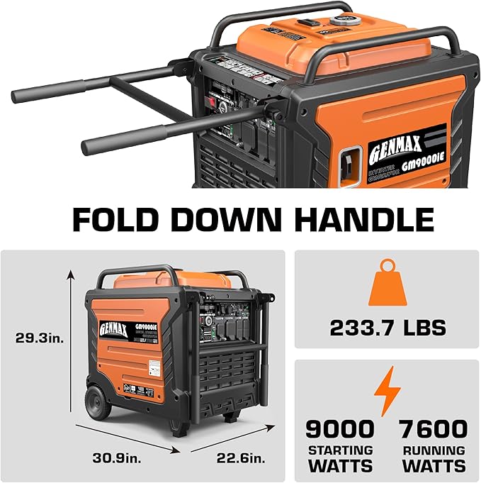 GENMAX Generator，EPA Compliant, Eco-Mode Feature, Ultra Lightweight for Backup Home Use & Camping