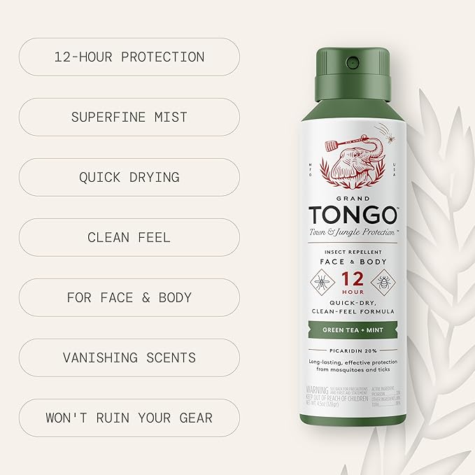 DEET-Free Green Tea + Mint Insect Repellent with Picaridin- The 12 Hour Protection, DEET Alternative
