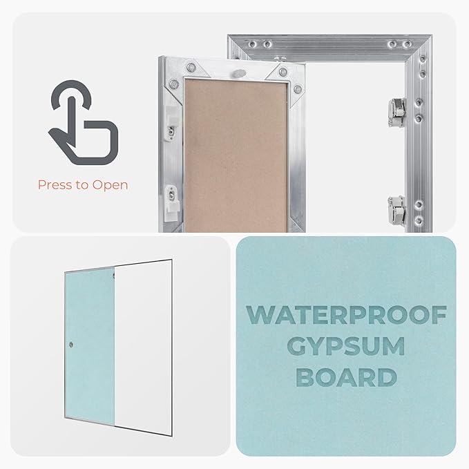 10" x 14" Inch Wall Access Panel - Waterproof Drywall Panel & Aluminum Frame Crawl Space Hatch Door - Plumbing Access Panel for Wall & Ceiling, HVAC - Drywall Access, Cover