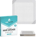 25 Pack, Disposable Shower Drain Hair Catcher Mesh Stickers, 6 inch, Square