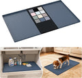 URMONA Waterproof Silicone Under Sink Mat 37'' x 22'' Shelf Liner for Kitchen and Bathroom, Cabinet and Counter Protector, Storage and Organizers, Litter Mat, Pet Cat Puppy Essentials(Dark Grey)