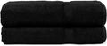 Luxury Hotel & Spa Quality, Quick Dry 100% Turkish Cotton 700 GSM, Eco Friendly Towel, for Bathroom Oversize Dobby Border Bath Towels 35 X 70 (Bath Sheet Towel Set of Black)