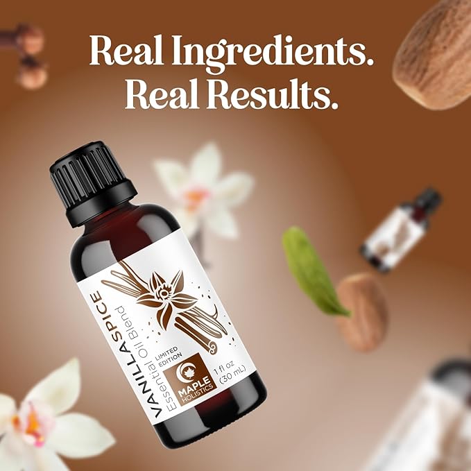 Vanilla Essential Oil Blend for Diffusers - Vanilla Spice Aromatherapy Essential Oil for Diffusers Baths Candles Soaps & DIYs Made with 100% Pure Oils Nutmeg Cinnamon Cardamom & Clove