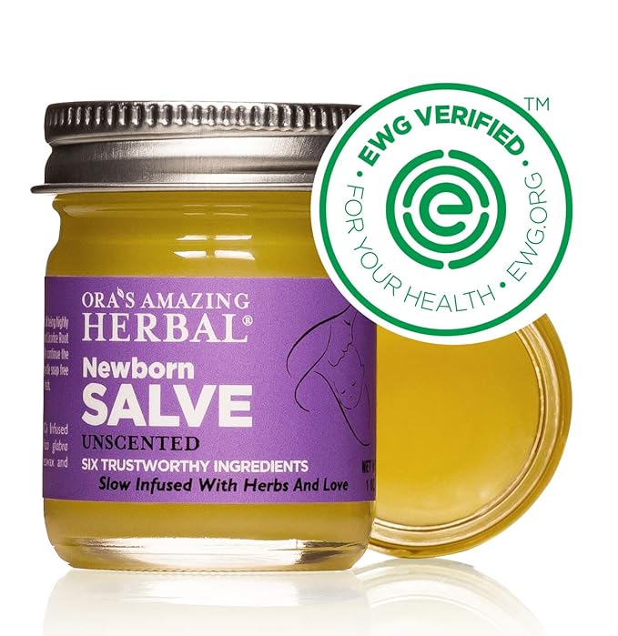 Ora's amazing Herbal, Newborn Salve, Diaper Rash Cream, Calendula Baby Balm, EWG Verified Baby Ointment, Acne Eczema, Butt Cream, Infant Massage, Natural Paraben Free, Good for Sensitive Skin 1 oz