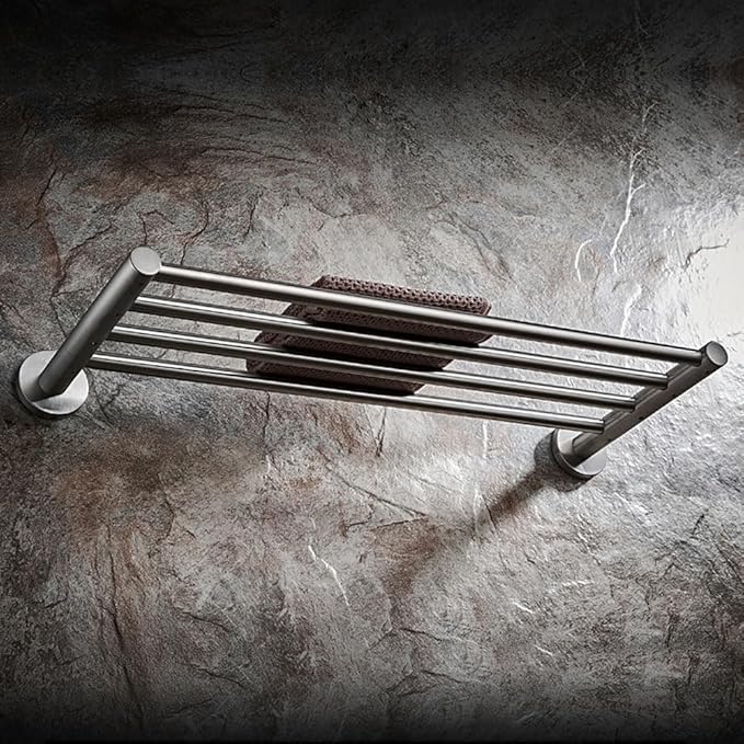 30 Inch Bathroom Towel Rack, Hotel Style Towel Racks for Bathroom Wall Mounted, Modern Towel Bar Rack, 2-Tier Towel Shelves, Gray