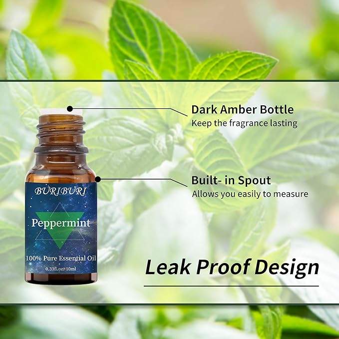 Lavender and Peppermint Essential Oil, 100% Pure, Undiluted, Natural, Organic Aromatherapy Essential Oils Gift Set, 10MLx2